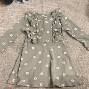 Floral sage green Kids Dress